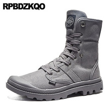 Zapatillas militares de lona para hombre, botines de combate antideslizantes, con cordones, planos, de talla grande, para otoño, 2021 2024 - compra barato