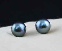 Pendientes de perla de agua dulce Natural auténtica de 9-10MM, joyería, gran oferta barata, Color negro 2024 - compra barato