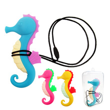 2021 New Baby Newborn Teething Toys BPA Free Soft Silicone Seahorse Giraffe Teethers With Pacifier Clip 2024 - buy cheap