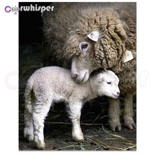 Алмазная картина 5D полностью квадратная/круглая овца для животных Daimond настенная вышивка-мозаика стразами вышивка крестиком Кристалл Z067 2024 - купить недорого