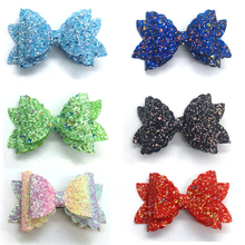 14pieces/set Sequins Hair Bows Sweet Color Glitter Hair Clips for Girls Fashion Children Hairbows Hairpins Barrettes Headwear 2024 - buy cheap