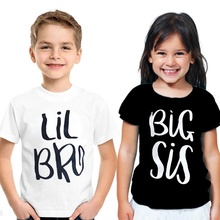 2019 New Sis Bro Matching Clothing Letter T-Shirts Little Brother Baby Boy Cotton T-shirt Big Sister Summer Girls Tee Tops 2024 - buy cheap