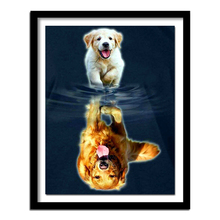 Pintura de diamante redondo completo punto de cruz Golden retrievers perro cuadrado diamante animales pequeños bordado de diamante completo cachorro 2024 - compra barato