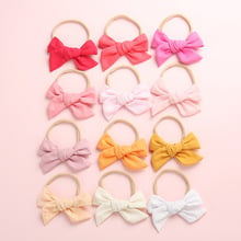 Big Bow Baby Headband 1PC Cotton linen bowknot headband Baby Kids Head Accessories Baby Solid Bow Hairband Blue Pink Red White 2024 - buy cheap