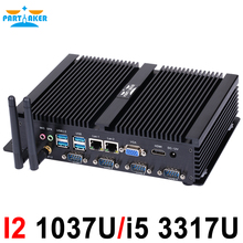 Fanless mini pc industrial computer with USB 3.0 4*COM HDMI Intel Celeron C1037U C1007U Core i5 3317U Windows 10 Linux 2024 - buy cheap