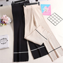 Gowyimmes Big Size Winter Women Knitted Pants Casual Wide Leg Pant High Waist Kinitting Trousers Female Ankle-Length Pants PD200 2024 - buy cheap