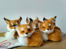 10 pieces a lot mini creative simulation fox toys resin&fur yellow fox models gift 9x8cm 1293 2024 - buy cheap