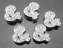100 unids/lote 8mm diamantes de imitación completos y símbolo de tobogán DIY accesorios del alfabeto 2024 - compra barato