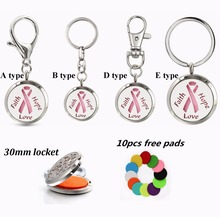 Key Chain Key Ring Bronze Rhodium Essential Oil Diffuser Locket 30mm Long Round Split Keyring Jewelry Making Wholesale DIY 2024 - buy cheap