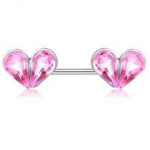 JUNLOWPY Double Heart Nipple Barbell Earring Surgical Steel 14g Bar Helix Cartilage Piercing Body Jewelry 20pcs for Women Girl 2024 - buy cheap