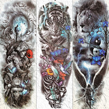Sexy Men Women Tiger Lion Henna Temporary Tattoos Body Art Waterproof Fake Tatoos Transferable Full Arm Leg Flash Tattoo Sticker 2024 - buy cheap