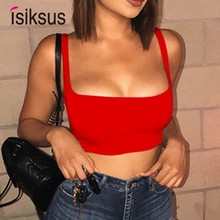 isiksus Summer White Crop Top Women Sexy Femme Off Shoulder Top Cropped For Women 2019 Midriff Black Sleeveless Tank Tops TT008 2024 - buy cheap