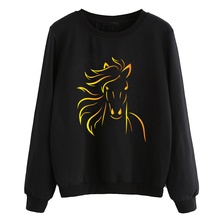 2019 funny design Horse printed pullover women long sleeve fleece hoodies sportswear hip-hop tracksuit harajuku sweatshirt femme 2024 - buy cheap