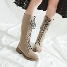 PXELENA-Botas de media caña con cordones para mujer, zapatos de tacón bajo y punta redonda, Estilo Vintage, 34-43, 2018 2024 - compra barato