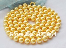 Хит продаж! Жемчужное ожерелье, 50 "12 мм, золотое, круглое, Южное море 2024 - купить недорого
