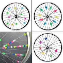 Raio de roda de bicicleta luminoso, envoltório colorido de plástico para decoração de raios de bicicleta, peças de ciclismo, acessórios para bike, 1 pacote, venda imperdível 2024 - compre barato