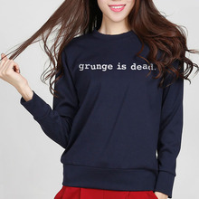 2020 autumn winter women grunge is dead letter print harajuku sweatshirt fashion slim tracksuit hoodies brand funny streetwear 2024 - buy cheap