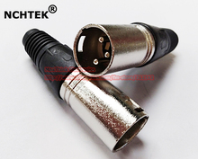 NCHTEK 3 Pin XLR Audio Sound Plug Male Connector for Microphone MIC Cable, 3P Male Plug Speaker XLR Connector/Free Shipping/4PCS 2024 - buy cheap