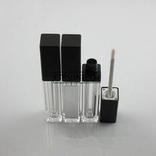 Tubo de brillo de labios cuadrado de 8ml con tapa negra, contenedores de cosméticos cuadrados vacíos con espejo, herramienta de brillo de labios DIY F1906 2024 - compra barato