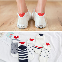 5Pairs Cute Animal Cotton Socks Female Kawaii Unicorn Cat Heart Summer Short Socks Slippers Women Casual Soft Funny Socks 35-40 2024 - buy cheap