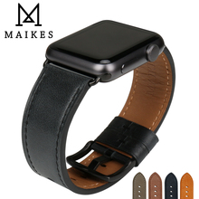 MAIKES-Correa de cuero para Apple Watch, repuesto de 44mm, 40mm, 42mm, 38mm, Series 4, 3, 2, 1, correa de reloj para iWatch 2024 - compra barato