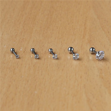 2pcs 316l Stainless Steel Screw-back Zircon Stud Earrings 2mm to 8mm Classical Style No Fade Allergy Free 2024 - buy cheap