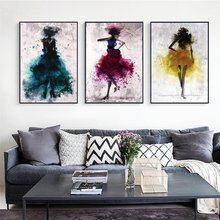 GoldLife Abstract Dancer Girl Canvas Art Prints Modern Wall Paintings Watercolor Wall Canvas Posters And Prints For Living  Room 2024 - buy cheap