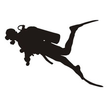 20.5*13.9CM Interesting Diver Diving Snorkeling Car Stickers Decals Black/Silver C7-0007 2024 - buy cheap