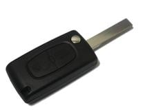 50 unids/lote para Citroen Flip Remote Key Shell funda 2 botones VA2 hoja sin cortar (con ranura sin abrazadera de batería) fob clave 2024 - compra barato