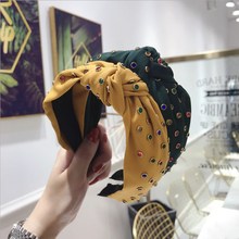 High-end hair accessories women's hot diamond color flash drill knotted wide-brimmed headband headband girl's hair band headwear 2024 - buy cheap