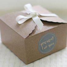 Mini caja de papel Kraft para pasteles, 50 Uds., regalo de macarrón, galletas de panadería, caja de embalaje de tortitas de Chocolate, Navidad, boda, TB35 2024 - compra barato