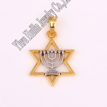 10pcs/lot Double color plating candlestick in star of david pendant 2024 - buy cheap