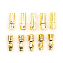 5 Pairs 3.5mm Banana Plug Gold Bullet Connector DIY RC Battery ESC Motor Plug 12. 5mm 2024 - buy cheap