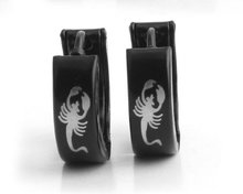 Pendientes de acero inoxidable 316L estilo hip hop, joyería Punk con diseño de escorpión, color negro 2024 - compra barato