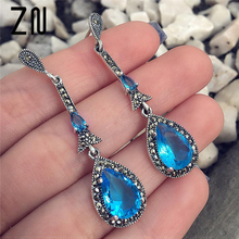 ZN Fashion  Jewelry Simple Dangle Earrings Blue Zircon Drop Earrings Boho  Jewelry Earrings For Women Gift 2024 - buy cheap