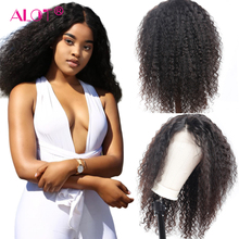 ALOT Kinky Curly 360 Lace Frontal Human Hair Wig Pre Plucked with Baby Hair Remy Peruvian Wig For Women 180 Density 2024 - buy cheap