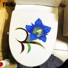 YOJA 22,7X23,7 CM planta genciana flor azul baño Baño decoración hogar pared pegatina T1-1922 2024 - compra barato