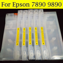 Empty Refillable Ink Cartridge For Epson 7890 9890 Printer with Resettable Chips 2024 - buy cheap