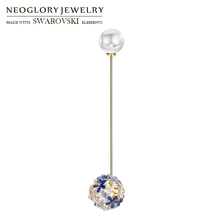 Neoglory Enamel & Simulated Pearl Brooch Pins Needle Romantic Flower Shaped Alloy Plated For Lady Classic Party Wholesale 2024 - buy cheap