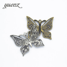 YuenZ 2pcs 2 color Antique bronze butterfly Charm fit for Bracelets Necklace Pendant DIY Metal Jewelry 54*48mm D254 2024 - buy cheap
