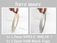 1x 1.5mm 3M 9495LE 300LSE Clear Double Sided Adhesive +1x 1.5mm 9448 Black Tape for iphone 4S iphone 5 Frame Digitzer LCD Repair 2024 - buy cheap