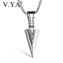 V.YA Fashion Spear Necklaces For Male Stainless Steel Pendant Black/Gold Spear Pendant For Men Unique Gift Dropshipping 2024 - buy cheap