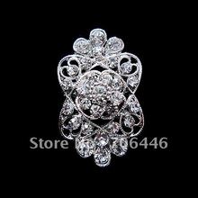 Silver Plated Rhinestone Crystal Flower Design Small Collar  Pin Brooch 2024 - купить недорого