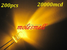 Envío Gratis 200 Uds. 5mm amarillo redondo de alta potencia Super brillante agua clara LED Leds 20.000 MCD 5mm amarillo redondo led 2024 - compra barato