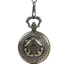 Reloj de bolsillo de cuarzo con forma de cúpula para hombre, colgante analógico, collar, ancla y anclas de bronce, regalo, 20pca, PLK52 2024 - compra barato