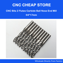10Pcs 4mm CEL 17mm Shank 2 Flute Ball Nose End Mill Tungsten Carbide Spiral Cutter CNC Engraving Router Bits 2024 - buy cheap