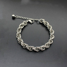 2019 Men's Bracelet & Bangle  Stainless Steel Bracelet Link Wheat Double Chain Jewelry Dropshipping 2024 - buy cheap