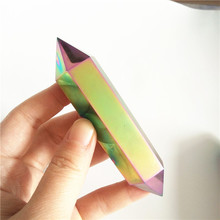 Wholesale Rainbow Aura Bismuth Titanium Silicon Quartz Crystal Double Points 2024 - buy cheap