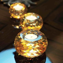 Crystal glass candle holder Circular Candlestick centros de mesa para boda gold candle holders candles wedding home decoration 2024 - buy cheap