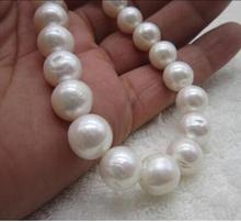 Collar de perlas blancas naturales para mujer, joyería noble de 12-14mm, de plata, gran oferta 2024 - compra barato